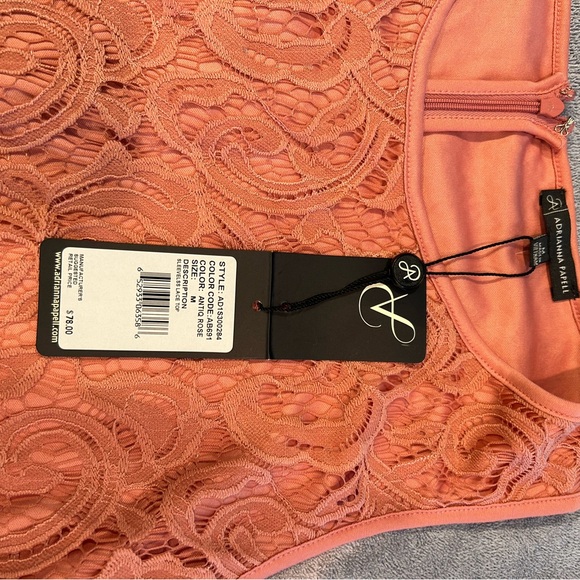 NEW ADRIANNA PAPELL Tank Top Shirt Rose Lace - Picture 5 of 7
